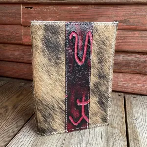 044 Small Notepad Cover - Brindle w/ Red Brands