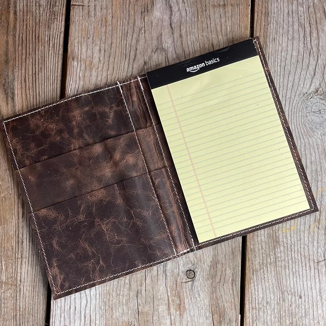 044 Small Notepad Cover - Brindle w/ Red Brands