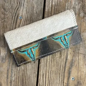 078 Checkbook Cover - Palomino w/ Blue Bonnet Tool