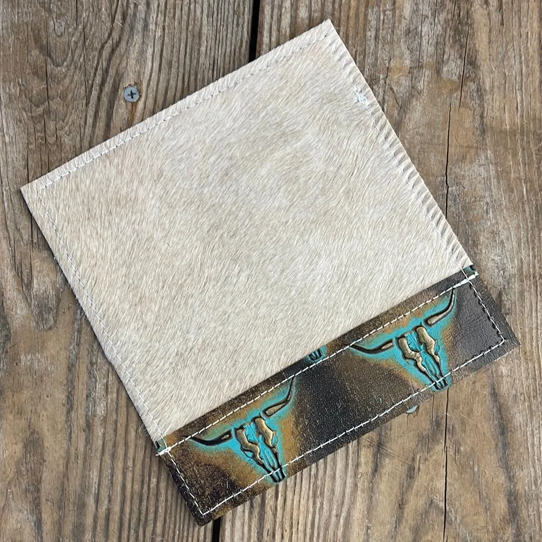 078 Checkbook Cover - Palomino w/ Blue Bonnet Tool