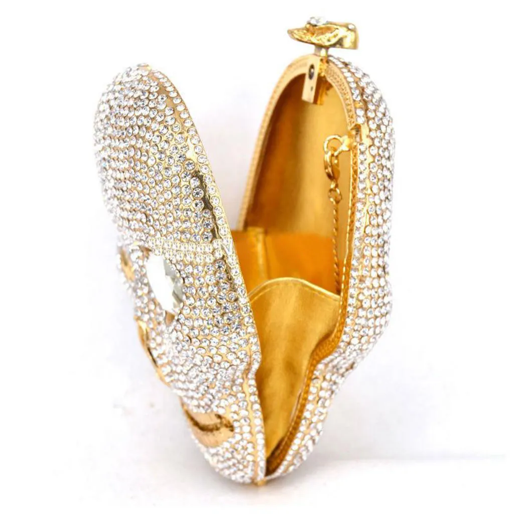 100% Handmade Luxury Skull Crystal Bag