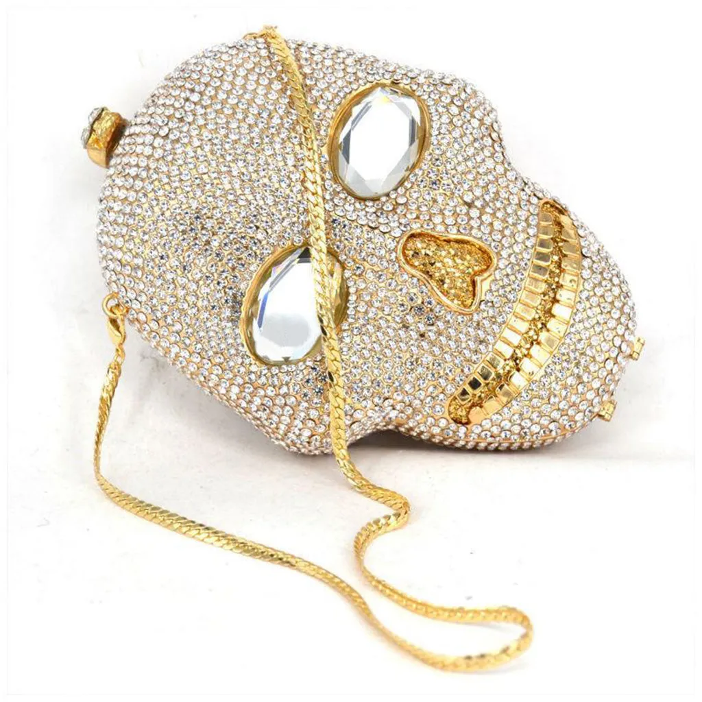 100% Handmade Luxury Skull Crystal Bag