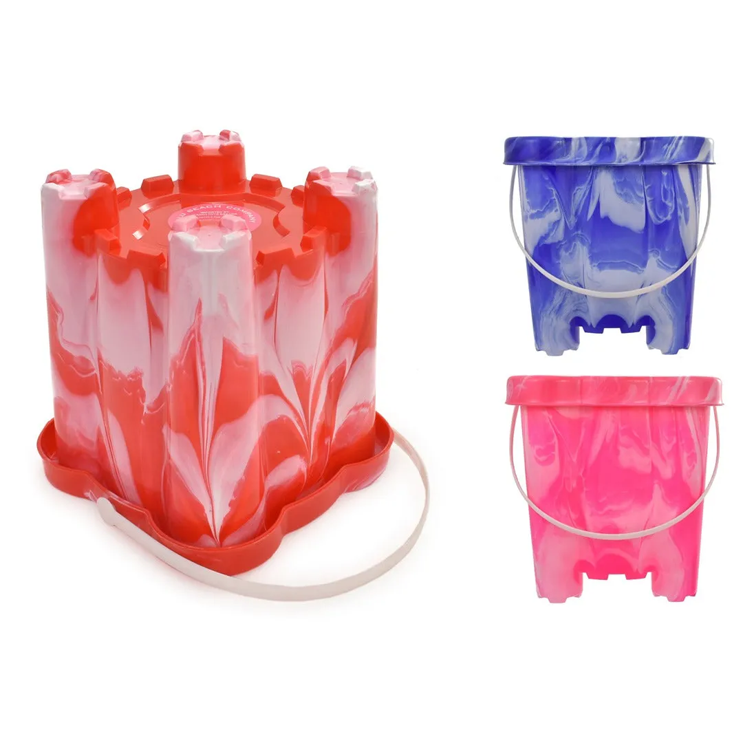 16cm Medium Square Marble Castle Bucket