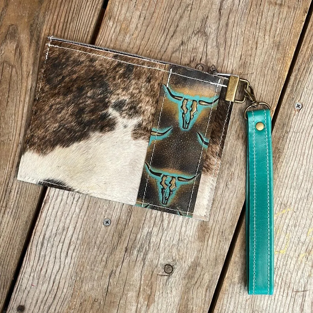 170 Make-up bag - Tricolor w/ Patina Skulls