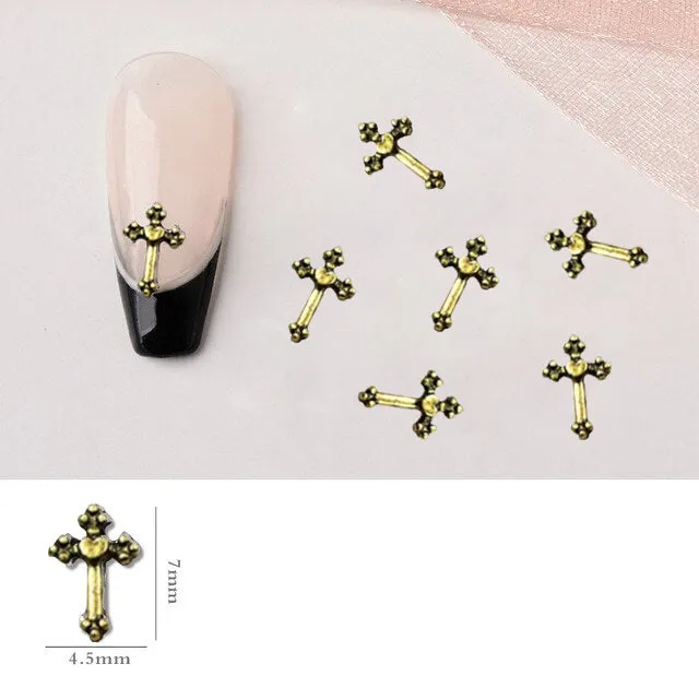 #19A Mixed Retro Nail Charms - Gold