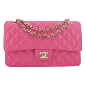 19C Barbie Pink Caviar Medium Classic Double Flap Bag