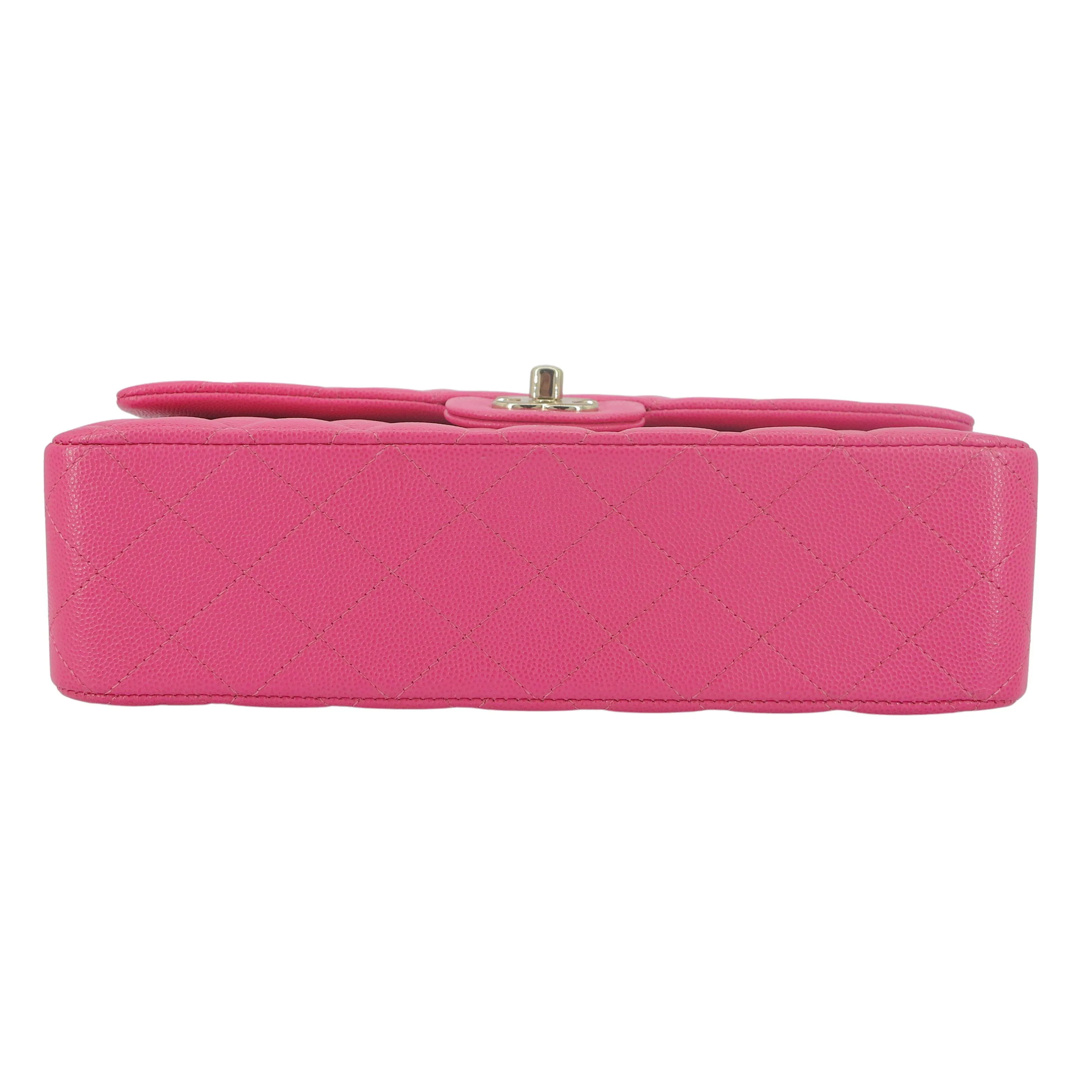 19C Barbie Pink Caviar Medium Classic Double Flap Bag