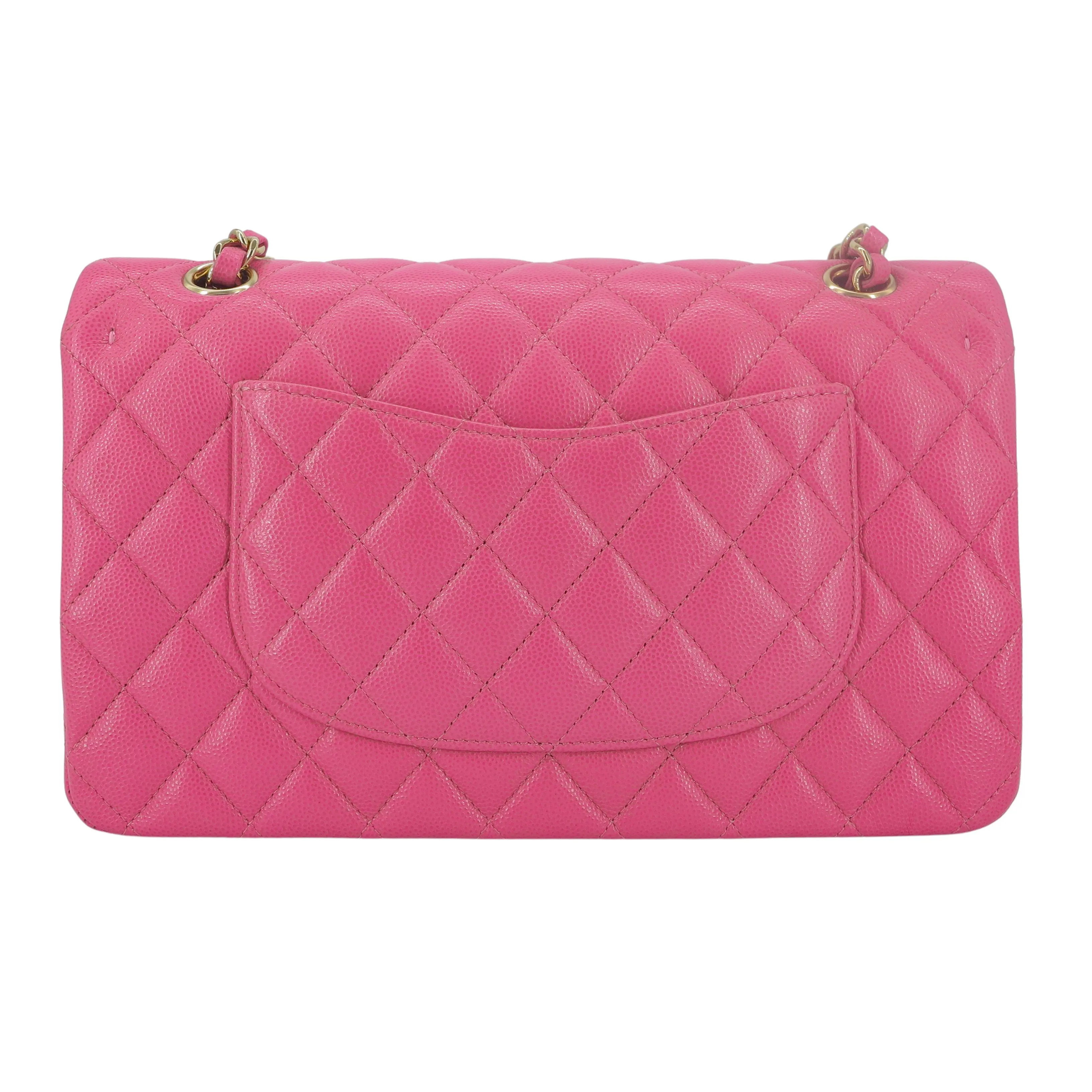 19C Barbie Pink Caviar Medium Classic Double Flap Bag
