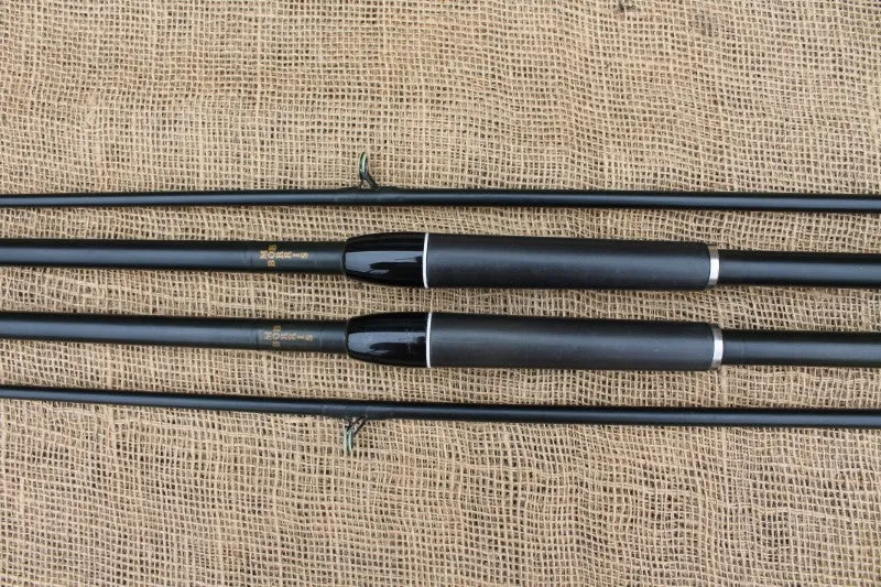 2 x Bob Morris Old School Glass Carp Fishing Rods. North Western SS4. 10'. 2lb T/C. Fuji. EX!