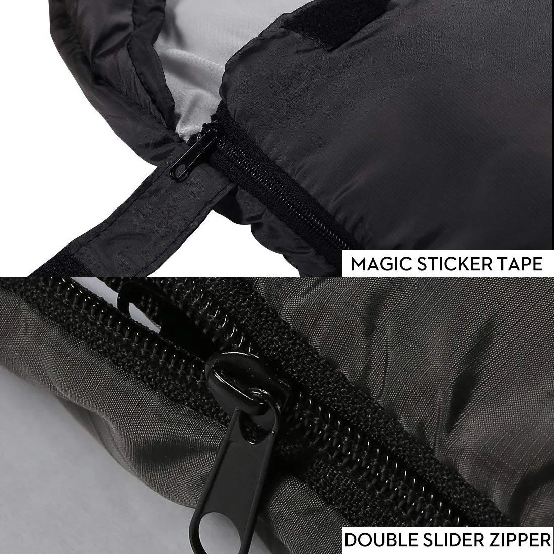 3-4 Season Portable Waterproof Envelope Sleeping Bag for Adults & Kids - For Traveling, Camping, Hiking