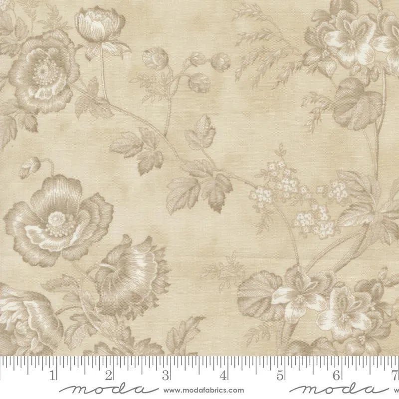 3 Sisters Favorite Vintage Linens by Moda Fabrics  LG FLORAL/TAUPE