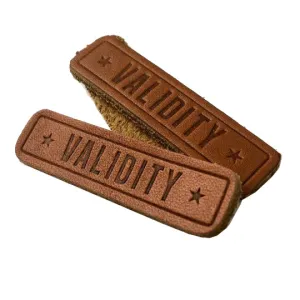 300pcs custom text only PU Faux leather tags
