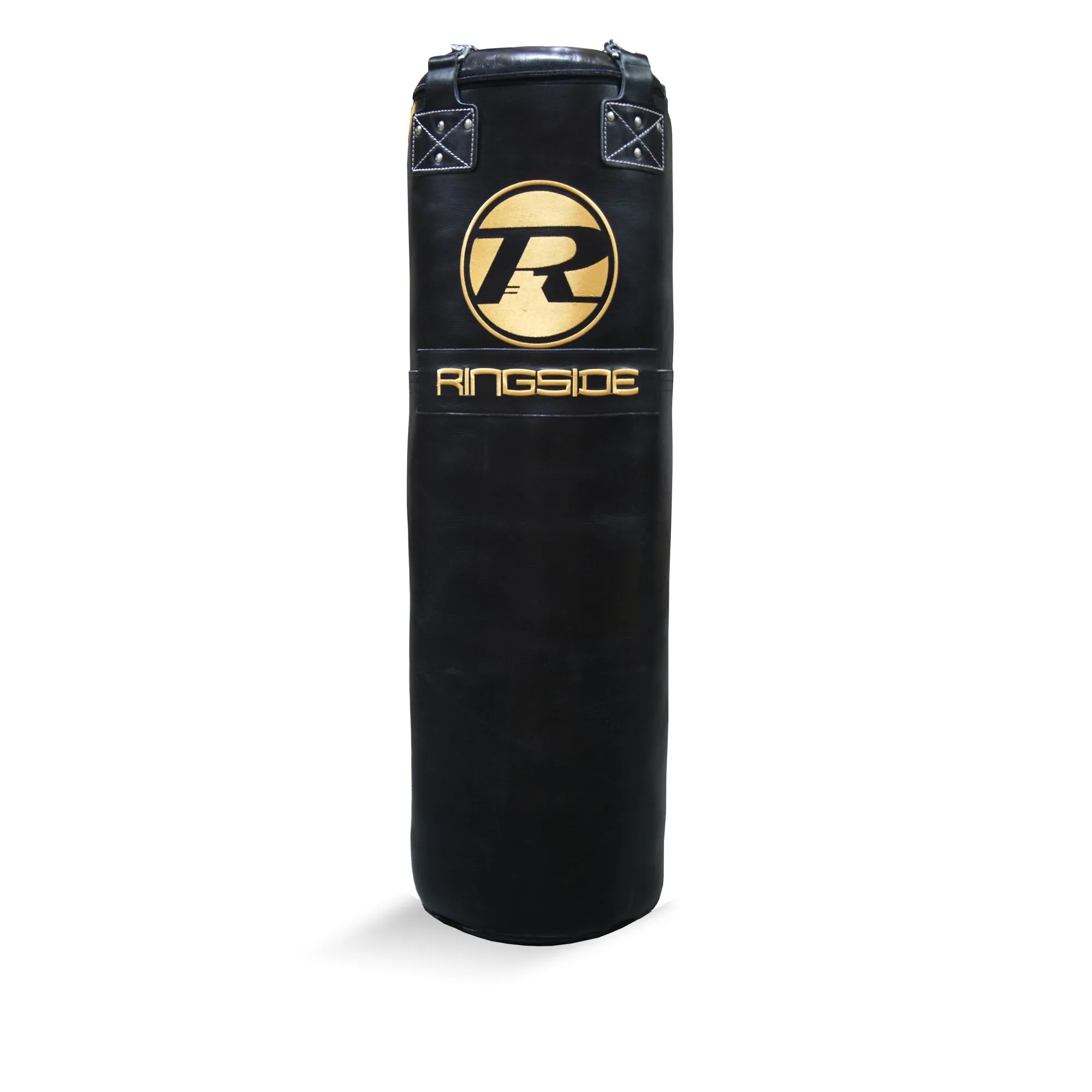 4FT Buffalo Leather Punch Bag - Black / Gold
