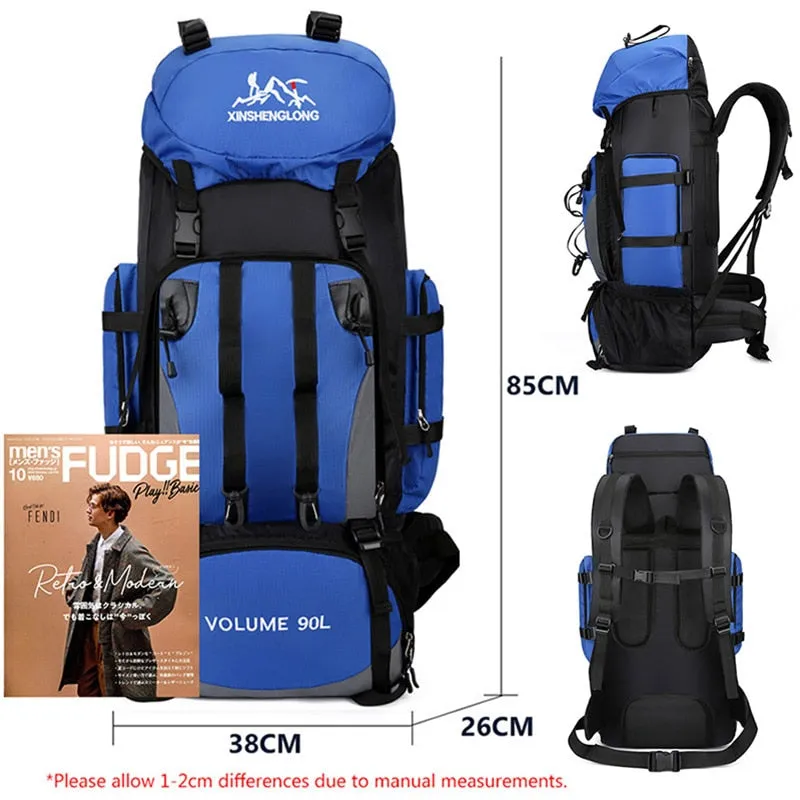 60L Outdoor Hiking Backpacks Travel Climbing Bag Waterproof Bags Trekking Camping with Rain Cove