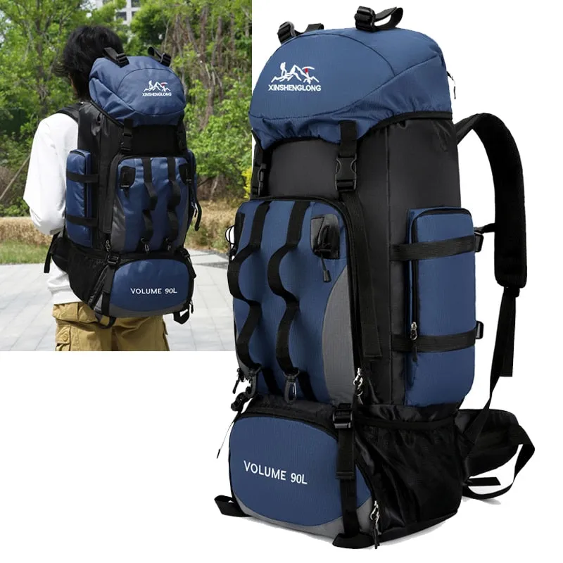 60L Outdoor Hiking Backpacks Travel Climbing Bag Waterproof Bags Trekking Camping with Rain Cove