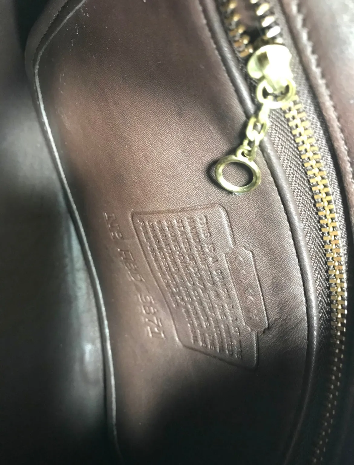 80's Vintage COACH dark brown leather handbag, purse. Made in USA Classic unisex purse. 060820r1