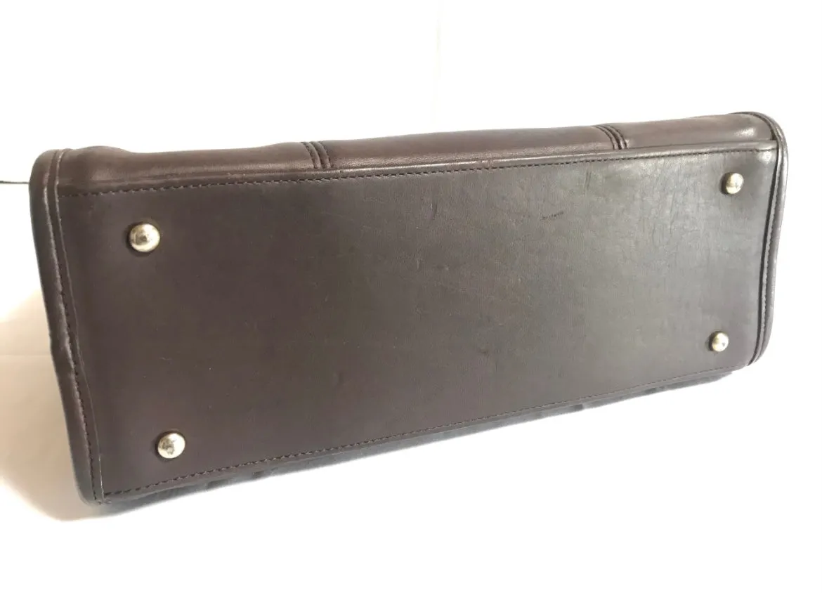 80's Vintage COACH dark brown leather handbag, purse. Made in USA Classic unisex purse. 060820r1