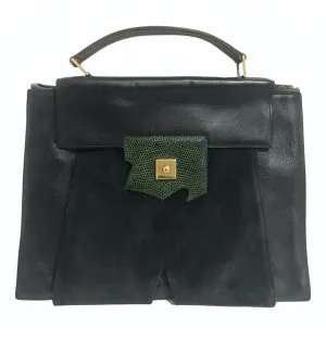 80's Vintage HERMES business portfolio bag, president in calf, suede, lizard. Stamp R, 1988. Limited edition back in the era. Unisex