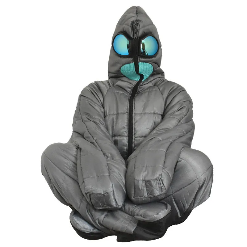 Alien Sleeping Bag Polyester Fiber Wearable Lazy Bag Comfortable Durable Sleeping Bag Funny Full Body Rest Bags Warm Hiking Tool