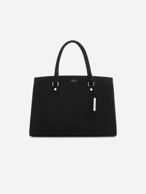 Aricia Vegan Leather Laptop Bag | Black
