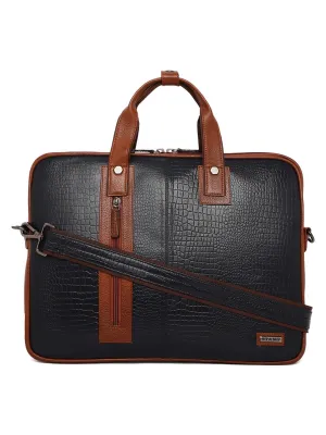 August Blue Leather Laptop Bag
