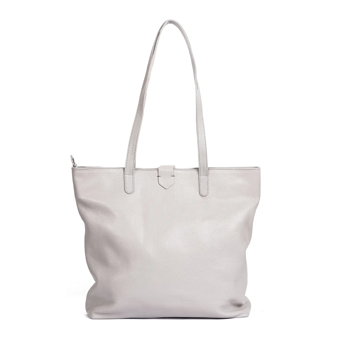 Awonke : Ladies Leather Shopper Handbag in Quarry Cayak, Tallio Grid & Opal Rockafella