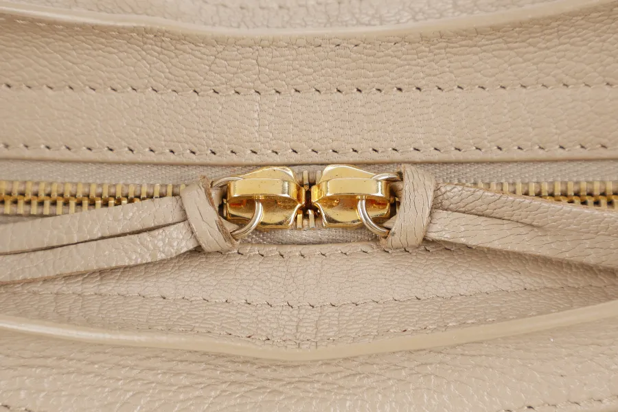 BALENCIAGA CITY BAG SMALL BEIGE LATTE LEATHER GOLD HARDWARE WITH MIRROR POCKET, STRAPS AND DUST COVER