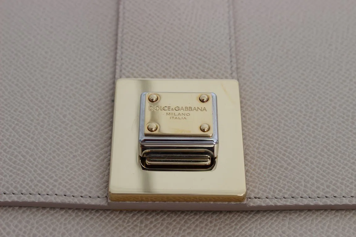 Beige Leather Organizer Folio Bag
