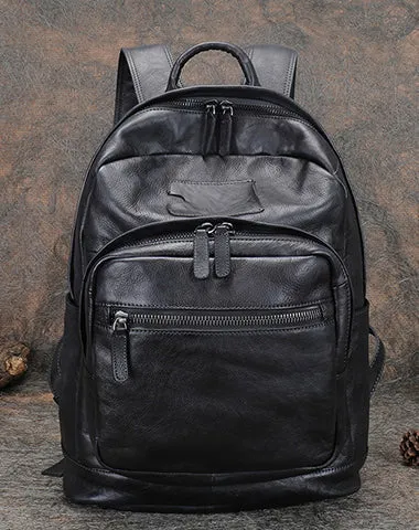 Best Brown Leather Bag Rucksack Womens Vintage 16 inches Laptop Backpack Leather School Backpack Purse