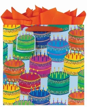 Birthday Cake Medium Square Bag