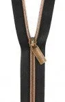 Black #5 Nylon Antique Coil Zippers: 3 Yards With 9 Pulls - Sallie Tomato