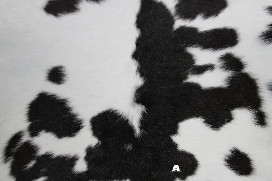 Black & White   Calfskin Rug Size 3ft x 3ft - Premium Quality Cowhide Rug