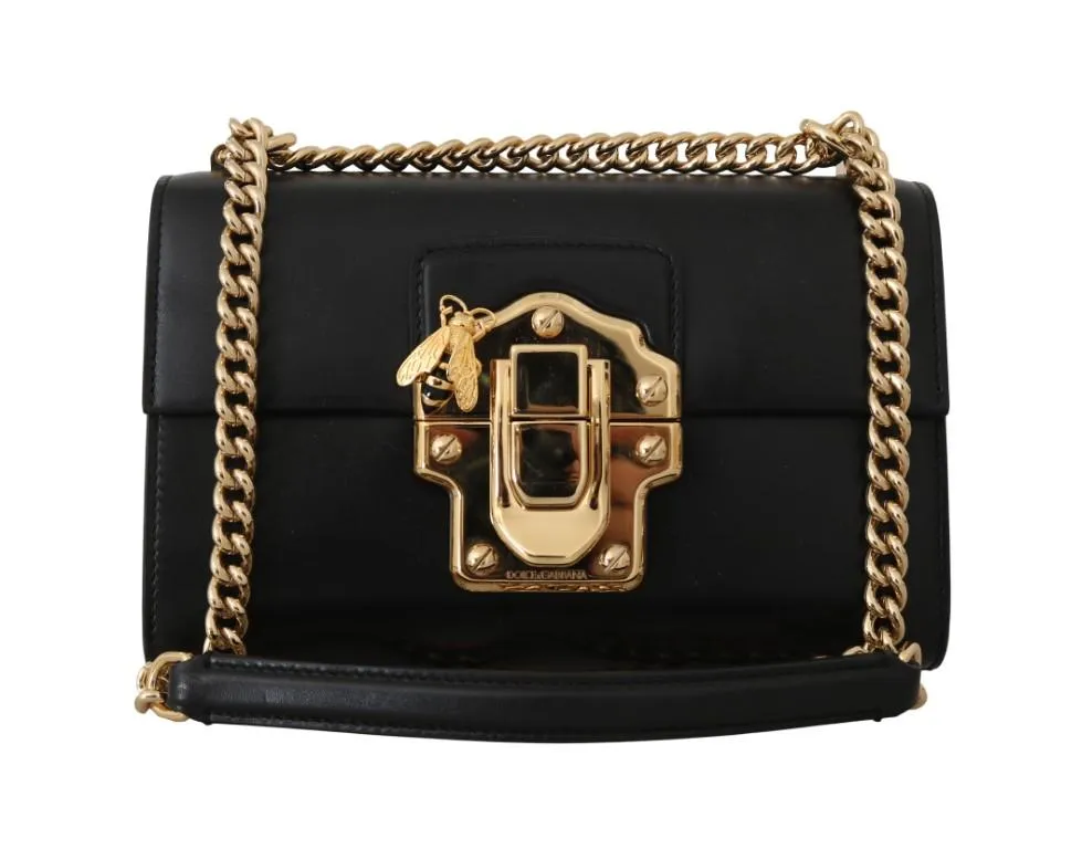 Black Leather LUCIA Hand Shoulder Messenger Purse