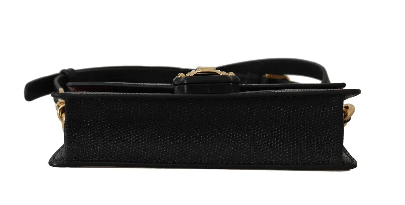 Black Leather LUCIA Hand Shoulder Messenger Purse