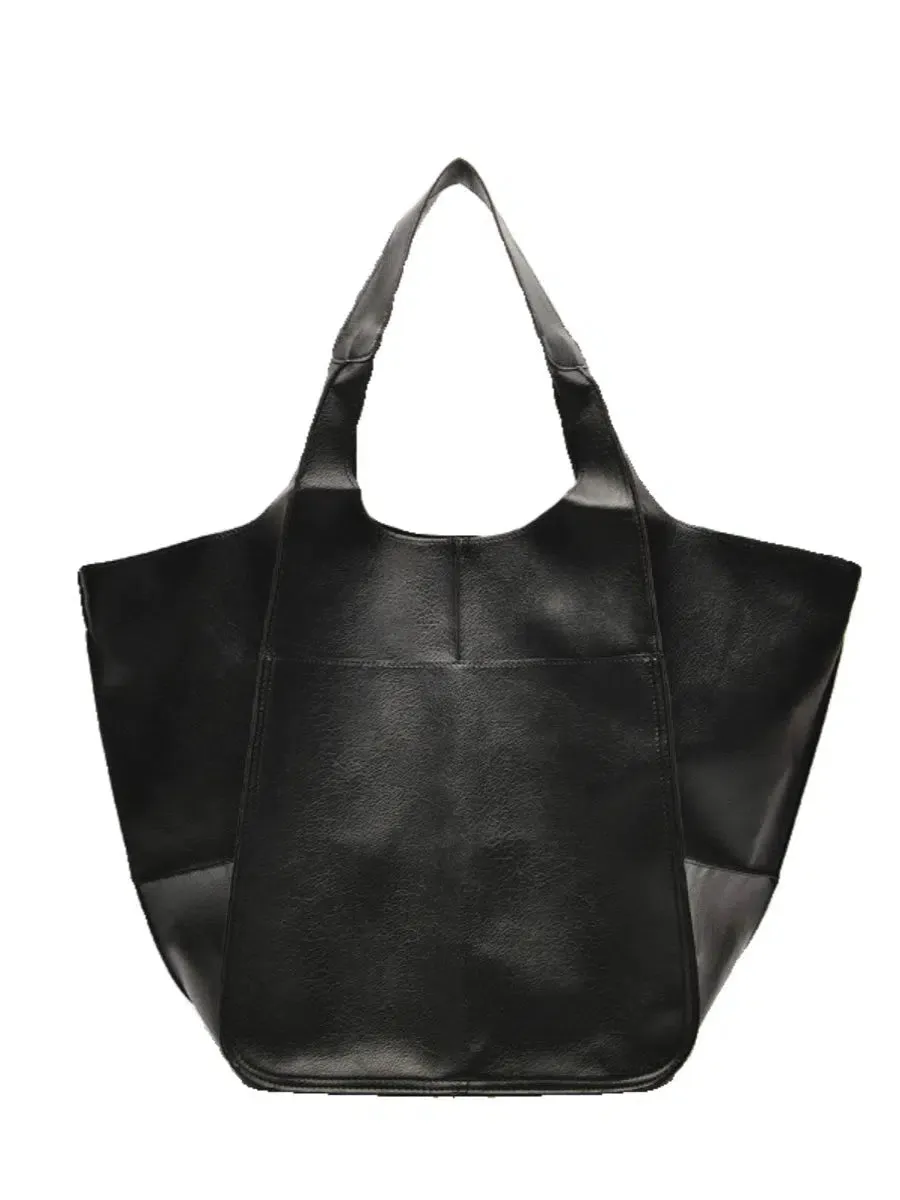 Black Leather Tote Bag