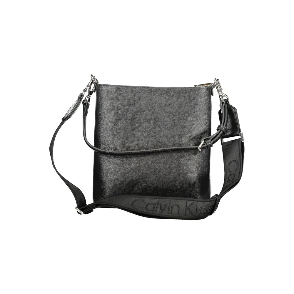 Black Polyester Women Handbag