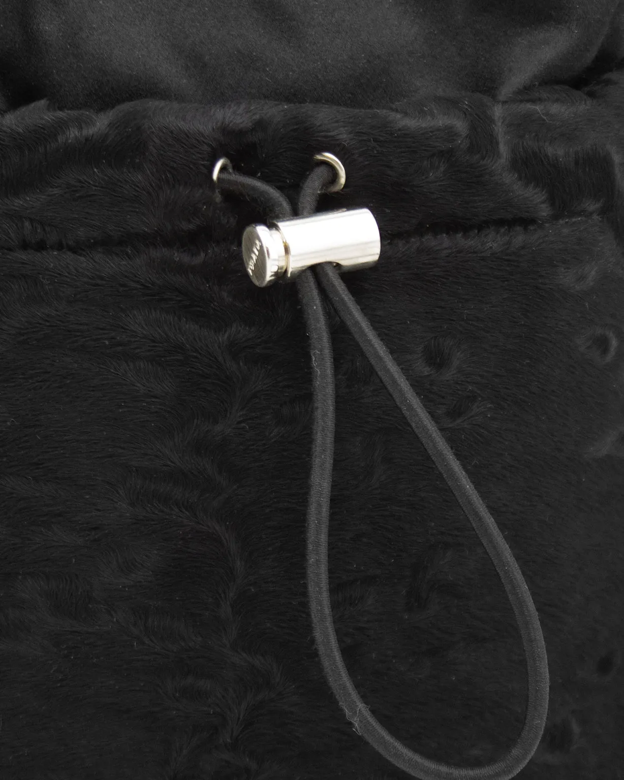 Black Satin and Pony Hair Mini Crossbody Bag