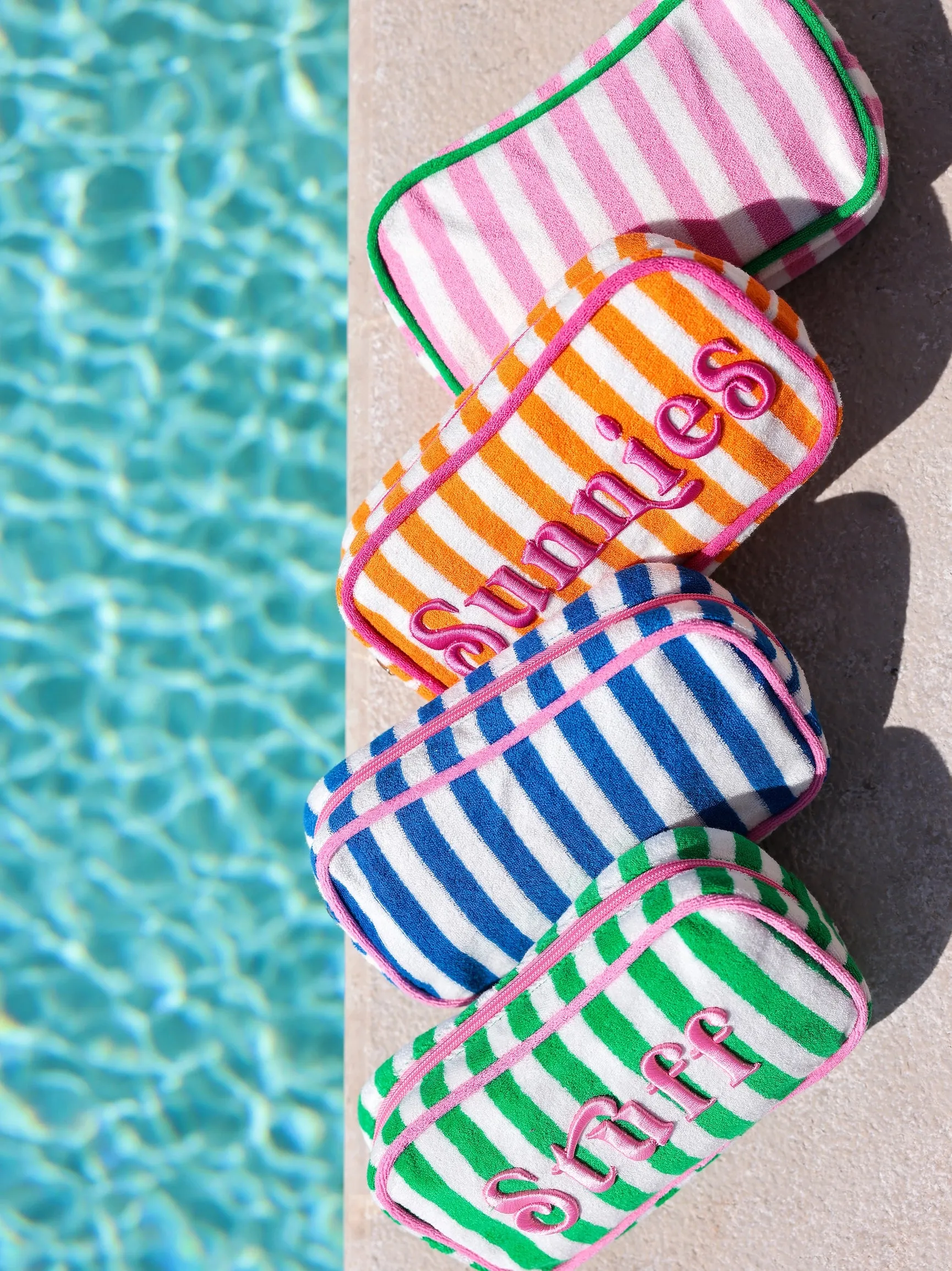 Blue Striped Cabana Small Pouch