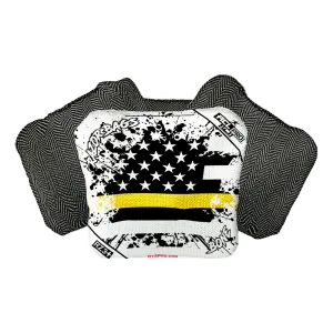 Bone | Gold Line Flag | ACL PRO Razor Cornhole Bags