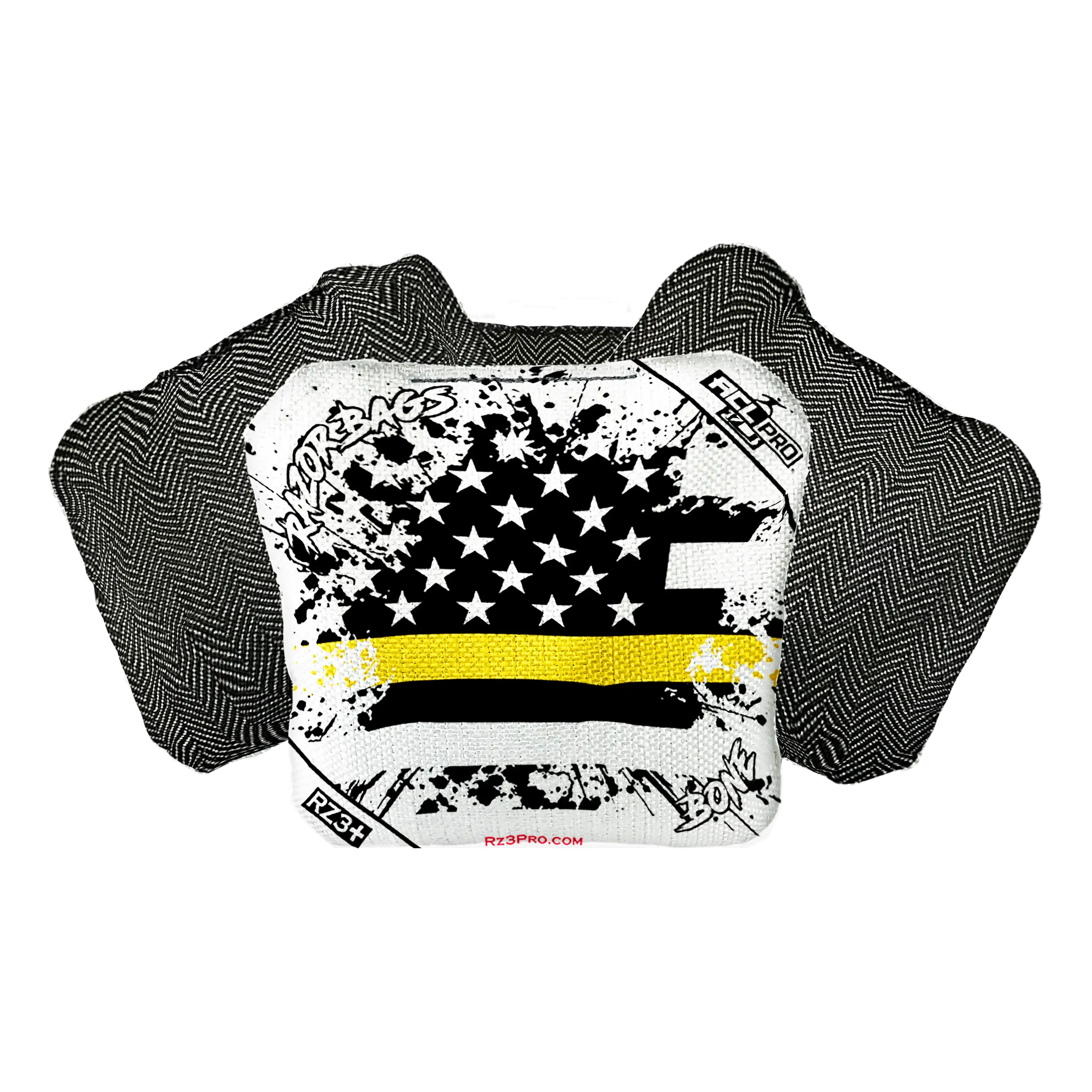 Bone | Gold Line Flag | ACL PRO Razor Cornhole Bags