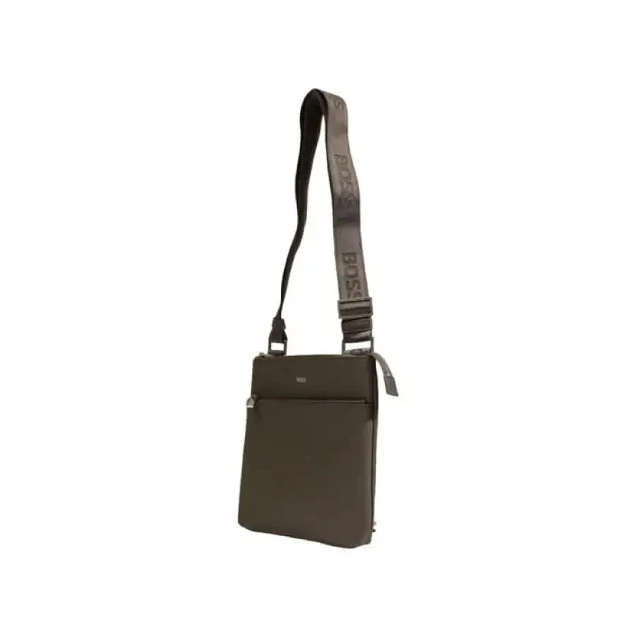 Boss Green Leather Shoulder Bag for Men
