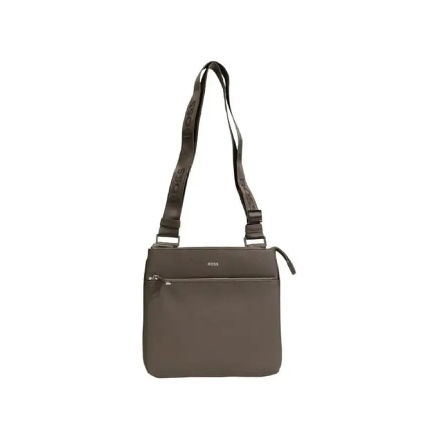 Boss Green Leather Shoulder Bag for Men