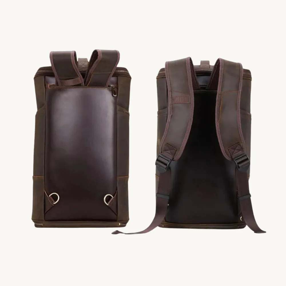 Brown Adventure Duffle Leather Backpack