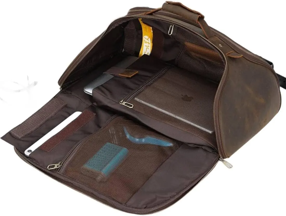 Brown Adventure Duffle Leather Backpack
