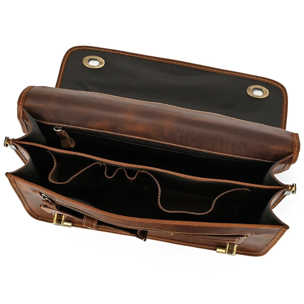 ﻿Brown Solace Leather Briefcase