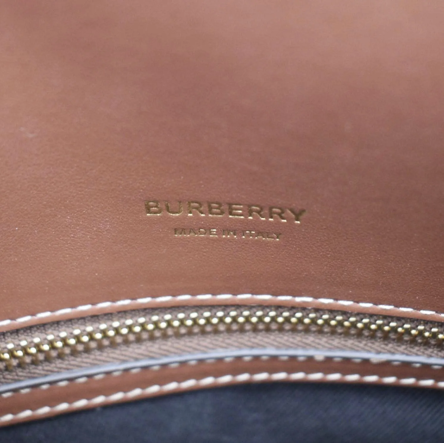 BURBERRY Title Mini Vintage Check Canvas Two Handle Shoulder Bag Brown