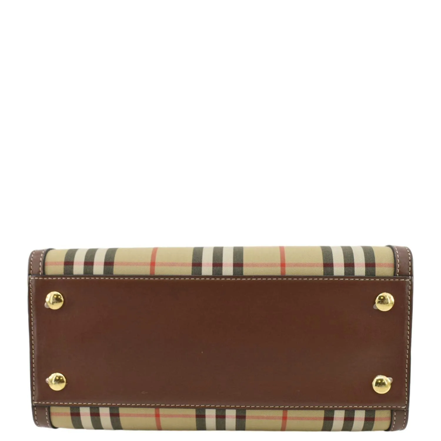 BURBERRY Title Mini Vintage Check Canvas Two Handle Shoulder Bag Brown