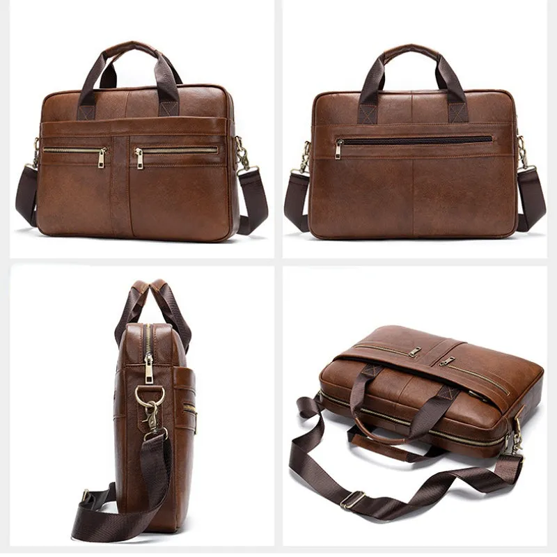 Business Men's Briefcase Leather Men's Bag Computer Bag