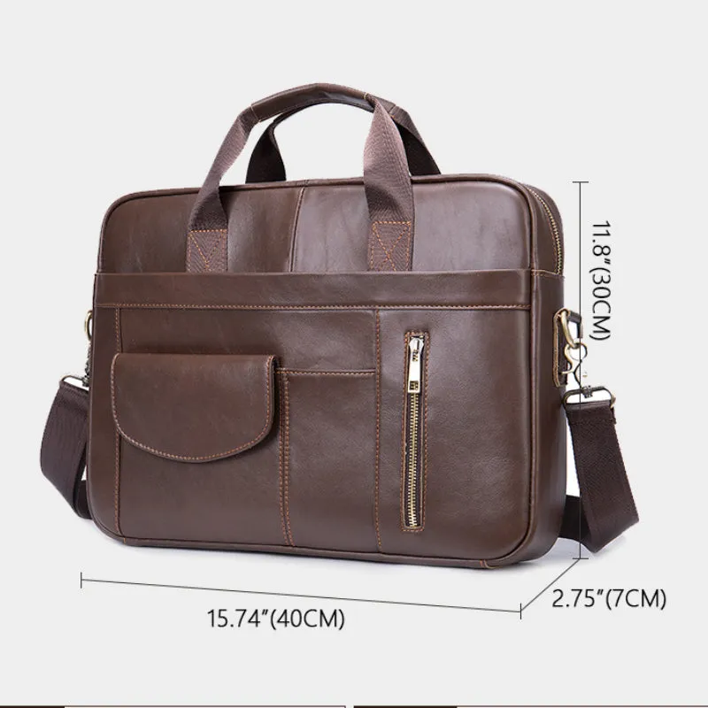 Business Men's Briefcase Leather Men's Bag Computer Bag