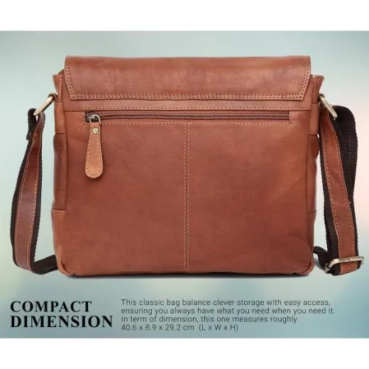CAISTOR Leather Messenger Bag for Men